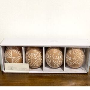 NWT: The Farmhouse by Rachel Ashwell - Engraved Wooden Easter Eggs (set of 4_